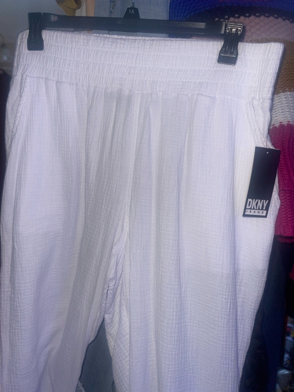 DKNY White Wide Leg Pants